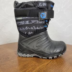 Merrell Kids Winter Boots Sz 7T Black Snow Quest Sports Synthetic Elastic Laces